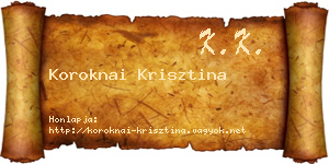 Koroknai Krisztina névjegykártya