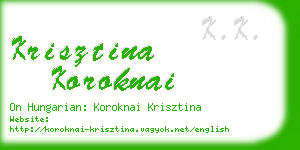 krisztina koroknai business card